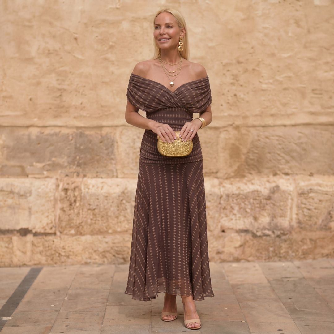 Sienna | Geometrické splývavé šaty