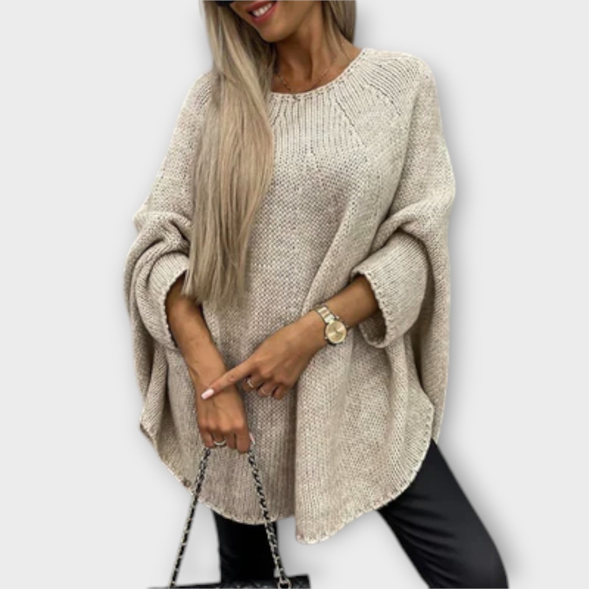 Isabelle - Stylový dámský svetr s kulatým výstřihem