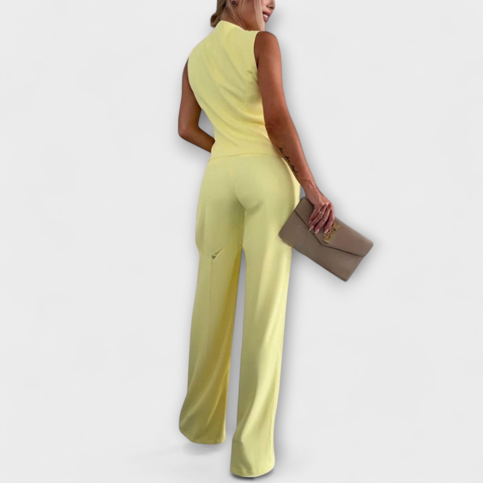 Wilhelmina - Elegantní bezramenný top a kalhoty