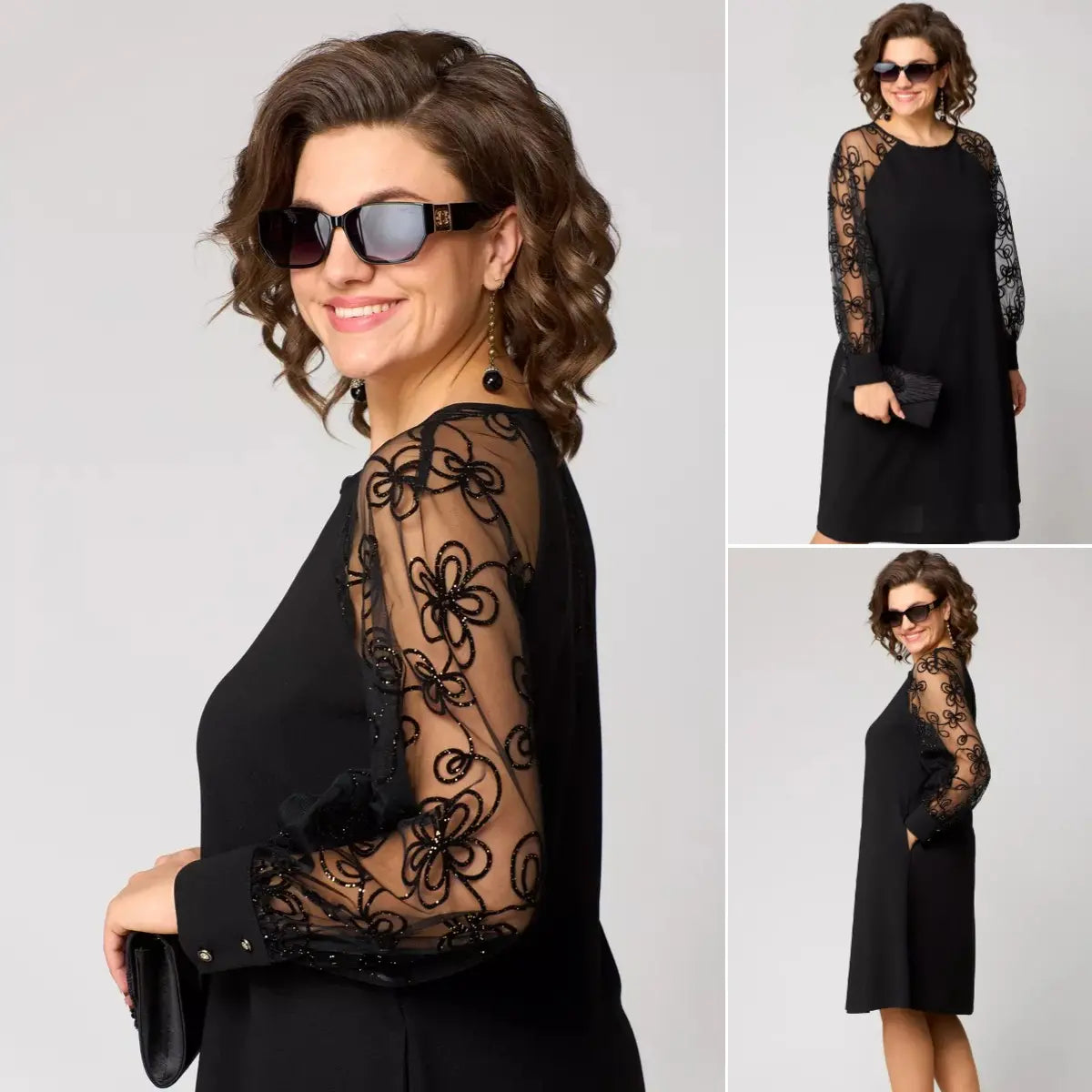 Barbara | Elegantní černé sexy krajkové šaty