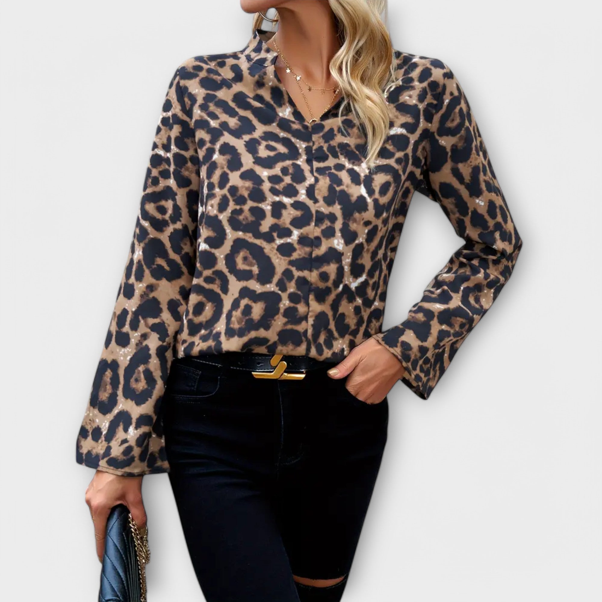 Ležérní blůza s leopardím vzorem