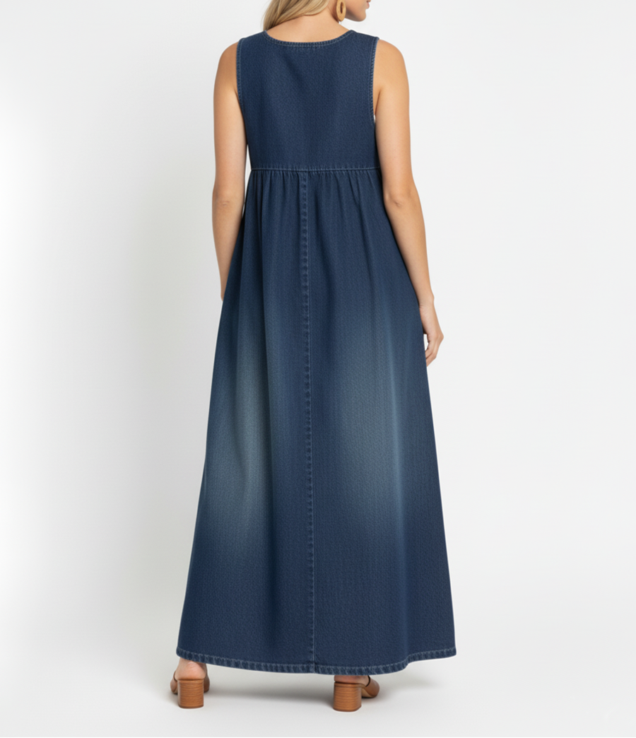 Karen™ | Dlouhé denimové šaty s uvolněnou elegancí pro každý den